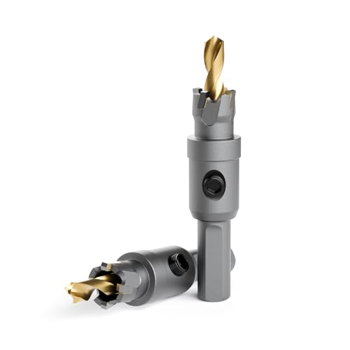 CSOOM TCT Lochsägen-Set, 2-teilig, 14 mm, robuster Hartmetallbestückter Schneider für Edelstahl, Eisen, Metall und Kunststoffbank, federgeführte Bohrer im Lieferumfang enthalten CSOOM TCT Lochsägen-Set, 2-teilig, 14 mm, robuster Hartmetallbestückter Schneider für Edelstahl, Eisen, Metall und Kunststoffbank, federgeführte Bohrer im Lieferumfang enthalten von CSOOM
