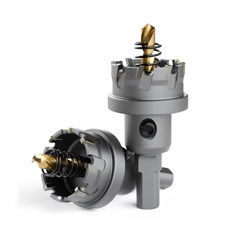 CSOOM TCT Lochsägen-Set, 2-teilig, 32 mm, robuster Hartmetallbestückter Schneider für Edelstahl, Eisen, Metall und Kunststoffbank, federgeführte Bohrer im Lieferumfang enthalten CSOOM TCT Lochsägen-Set, 2-teilig, 32 mm, robuster Hartmetallbestückter Schneider für Edelstahl, Eisen, Metall und Kunststoffbank, federgeführte Bohrer im Lieferumfang enthalten von CSOOM
