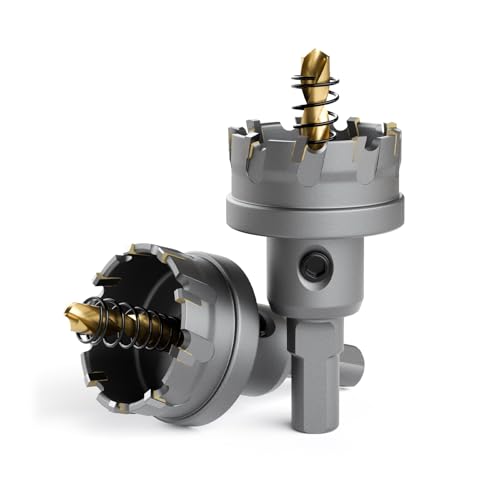 CSOOM TCT Lochsägen-Set, 2-teilig, 35 mm, robuster Hartmetallbestückter Schneider für Edelstahl, Eisen, Metall und Kunststoffbank, federgeführte Bohrer im Lieferumfang enthalten CSOOM TCT Lochsägen-Set, 2-teilig, 35 mm, robuster Hartmetallbestückter Schneider für Edelstahl, Eisen, Metall und Kunststoffbank, federgeführte Bohrer im Lieferumfang enthalten von CSOOM