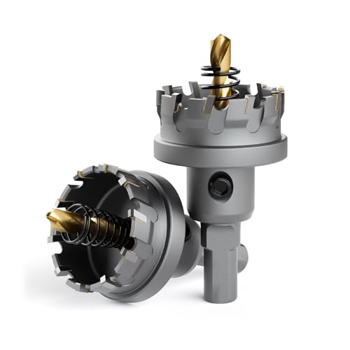 CSOOM TCT Lochsägen-Set, 2-teilig, 38 mm, robuster Hartmetallbestückter Schneider für Edelstahl, Eisen, Metall und Kunststoffbank, federgeführte Bohrer im Lieferumfang enthalten CSOOM TCT Lochsägen-Set, 2-teilig, 38 mm, robuster Hartmetallbestückter Schneider für Edelstahl, Eisen, Metall und Kunststoffbank, federgeführte Bohrer im Lieferumfang enthalten von CSOOM