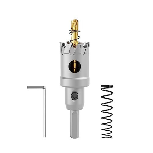 CSOOM Upgrade Hochleistungs-Hartmetall-Lochsäge,TCT Lochschneider.Edelstahl und Metallgitter sind die ideale Wahl (24mm) von CSOOM