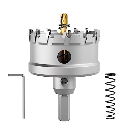 CSOOM Upgrade Hochleistungs-Hartmetall-Lochsäge,TCT Lochschneider.Edelstahl und Metallgitter sind die ideale Wahl (65mm) von CSOOM