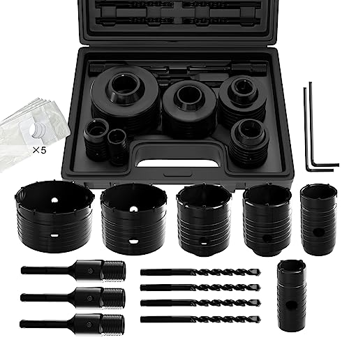 CSOOM15-teiliges Betonbohrkronen-Set, Hohlbohrer-Set für Dosen und Steinbohrungen, 30, 40, 50, 68, 82, 100 mm, Rundgriff SDS Plus und SDS Max, inklusive 4 Zentrierbohrer CSOOM15-teiliges Betonbohrkronen-Set, Hohlbohrer-Set für Dosen und Steinbohrungen, 30, 40, 50, 68, 82, 100 mm, Rundgriff SDS Plus und SDS Max, inklusive 4 Zentrierbohrer von CSOOM