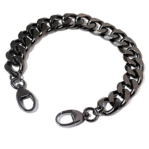 Kette für Tasche 20/30 / 40cm Dicke Aluminiumkette Licht Gewichtsäcke Gurtbeutelteile DIY. Griffe einfache passende Zubehörhandtasche-Gurten-Tasche Tasche Kette Ersatz für Handtaschen (Color : Black von CSSHNL