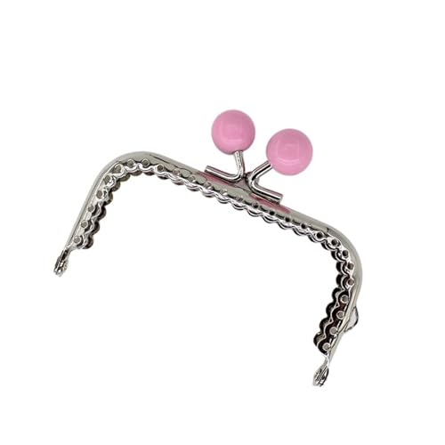 Taschenbügel Taschen Verschluss 3 Stück 8,5 cm Candy Perlen Silber Ton glänzend Metall Geldbörse Rahmen Griff for Clutch Bag Handtasche Zubehör Machen Nähen Kuss Verschluss Verschluss(Pink) von CSSHNL