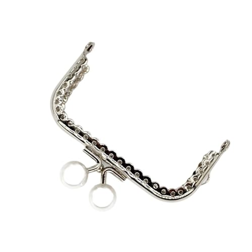 Taschenbügel Taschen Verschluss 3 Stück 8,5 cm Candy Perlen Silber Ton glänzend Metall Geldbörse Rahmen Griff for Clutch Bag Handtasche Zubehör machen Nähen Kuss Verschluss Verschluss(Pearl) von CSSHNL