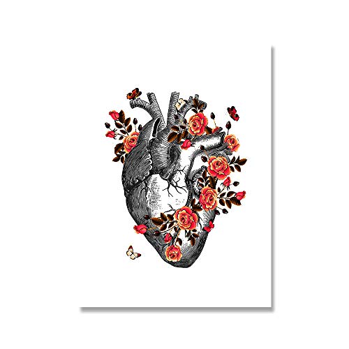 CSUNNY DIY-Malerei für Erwachsene, Anatomie, medizinisches Blumenorgel-Herz, Malen-nach-Zahlen-Set auf Leinwand für Anfänger, 30 x 40 cm CSUNNY DIY-Malerei für Erwachsene, Anatomie, medizinisches Blumenorgel-Herz, Malen-nach-Zahlen-Set auf Leinwand für Anfänger, 30 x 40 cm von CSUNNY