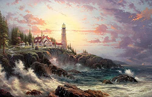 CSUNNY Malen nach Zahlen Flocken, Naturlandschaft, Wellen, Leuchtturm, Thomas Kinkade, 40x50cm CSUNNY Malen nach Zahlen Flocken, Naturlandschaft, Wellen, Leuchtturm, Thomas Kinkade, 40x50cm von CSUNNY