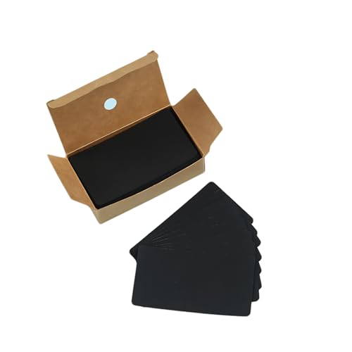 100 Stück Karteikarten, blanko, Visitenkarten, zum Lernen, DIY, Erinnerung, Notizen, Geschenkanhänger, 50 x 90 mm (schwarz) von CSXMONEY