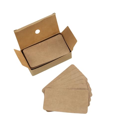 100 Stück Lernkarten, blanko, für Geschäftsnachrichten, zum Lernen, DIY, Erinnerung, Notizen, Geschenkanhänger, 50 x 90 mm (braun) von CSXMONEY