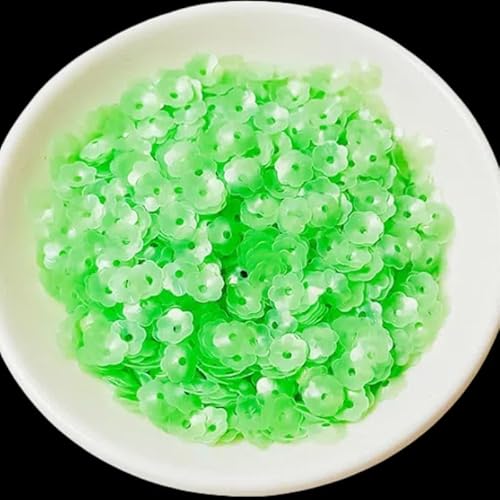 1200 Stück lose Pailletten, 6 mm, glitzernde Pailletten, zum Basteln, Nähen, Kleidung, Dekoration, Hochzeit, Weihnachten, (Frosted Green) von CSXMONEY