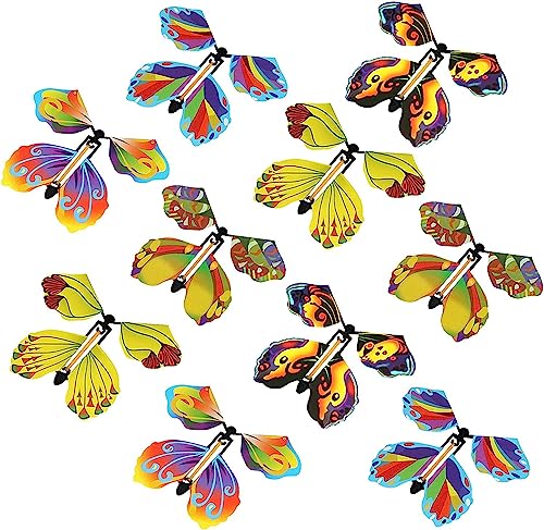 20 Stück Magische fliegende Schmetterlinge, Gummiband, angetrieben Schmetterling, magische Fee, fliegende Schmetterlingskarten, magische Show-Dekoration (zufällige Farbe) von CSXMONEY