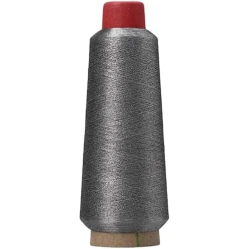 3200M Metallic Stickmaschinengarn, Glitzer Polyester Nähgarn für Stickerei und dekoratives Nähen (Grau) von CSXMONEY