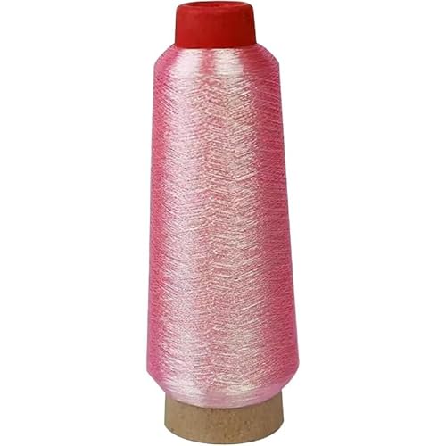 3200M Metallic Stickmaschinengarn, Glitzer Polyester Nähgarn für Stickerei und dekoratives Nähen (Irisierendes Rosa) von CSXMONEY