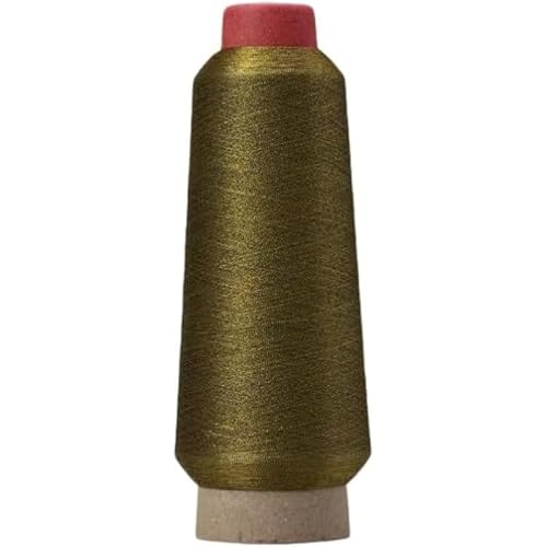 3200M Metallic Stickmaschinengarn, Glitzer Polyester Nähgarn für Stickerei und dekoratives Nähen (Schwarz Gold) von CSXMONEY