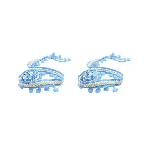 4,5 m langes Bommelband, Fransenband, Basteln, Dekoration, Vorhangbordüre, Band (2 Set (blau) von CSXMONEY