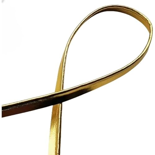 5 m Lederpaspelborte, 1 cm breit, Paspelband, zum Nähen von Stoffkanten (Gold) von CSXMONEY
