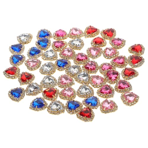 50 Stück Mini-Strasssteine, mehrfarbige Kristallglas-Edelsteine mit Metallbasis, Blumenkralle, flache Rückseite, Dekoration, geeignet für Kleidung, Schuh-Accessoires 50 Stück Mini-Strasssteine, mehrfarbige Kristallglas-Edelsteine mit Metallbasis, Blumenkralle, flache Rückseite, Dekoration, geeignet für Kleidung, Schuh-Accessoires von CSXMONEY
