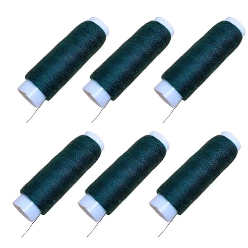 6 Spulen Polyestergarn, Polyester-Nähgarn für Hand- und Maschinennähen, 130 m pro Spule (Tintengrün) von CSXMONEY