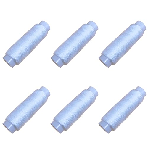 6 Spulen Polyestergarn, Polyester-Nähgarn für Hand- und Maschinennähen, 130 m pro Spule (weiß) von CSXMONEY
