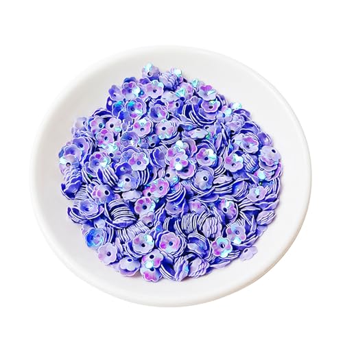 6 mm Blumen-Pailletten, Glitzer, flach, lose Pailletten, für Scrapbooking, Nähen, Dekoration (lila) von CSXMONEY