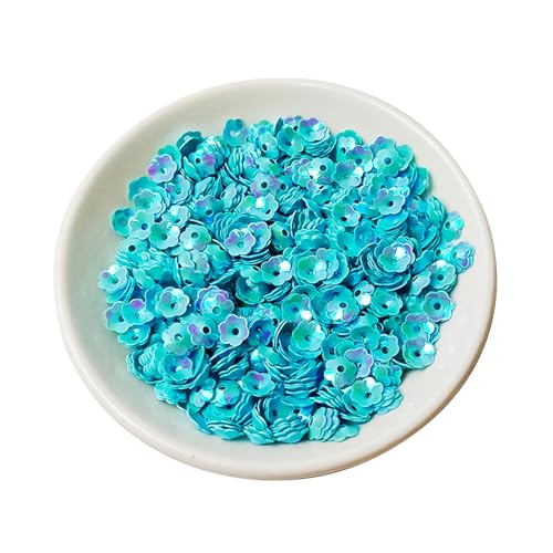 6 mm Blumen Pailletten Glitzer Flach Lose Pailletten für Scrapbooking Nähen Dekoration (Blau) von CSXMONEY