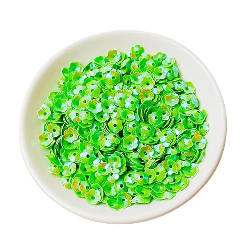 6 mm Blumen Pailletten Glitzer Flach Lose Pailletten für Scrapbooking Nähen Dekoration (Grün) von CSXMONEY