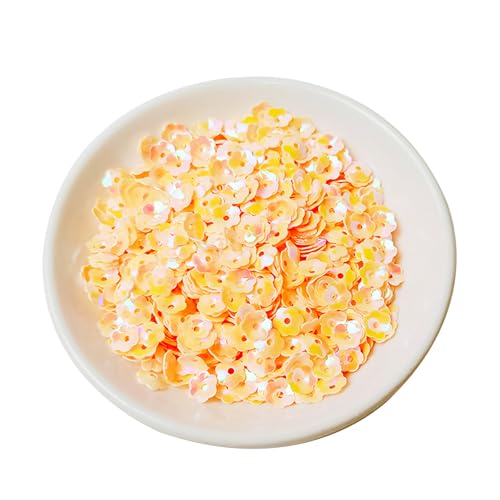6 mm Blumen Pailletten Glitzer Flach Lose Pailletten für Scrapbooking Nähen Dekoration (Hellgelb) von CSXMONEY