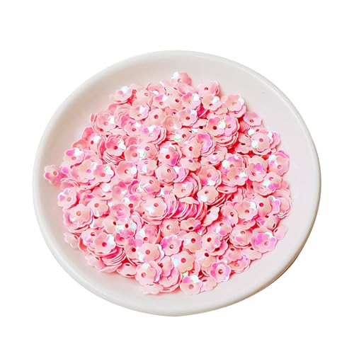 6 mm Blumen Pailletten Glitzer Flach Lose Pailletten für Scrapbooking Nähen Dekoration (Rosa) von CSXMONEY