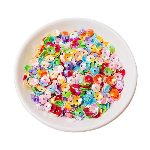 6 mm große Blumen-Pailletten, Glitzer, flach, lose Pailletten, für Scrapbooking, Nähen, Dekoration (gemischte Farben) von CSXMONEY