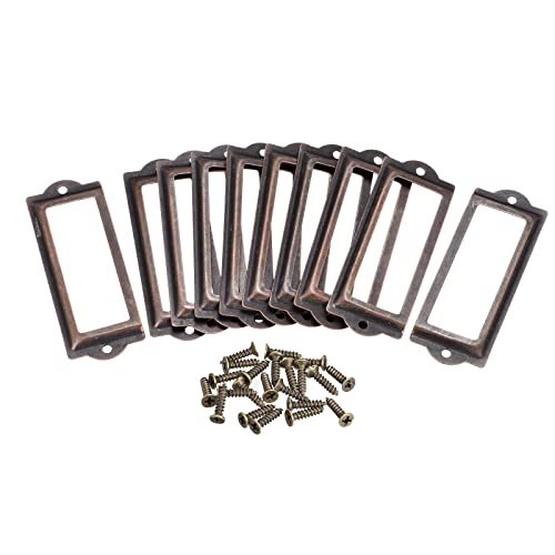 Etikettenhalter aus Metall, Antik-Bronze, für Schrankschubladen, Etikettenhalter, Büro, Kartenrahmen, Etiketten (Kupferton, 83 x 30 mm), 10 Stück von CSXMONEY