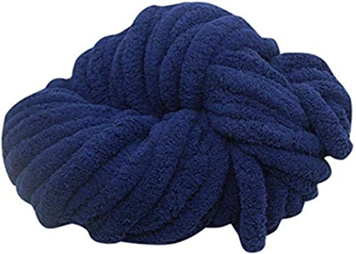 Grobes Chenille-Garn, flauschiges Garn, grobes Woll-Strickset, für Decke, Haustierbett, Puppenteppich, Taschen, Hüte, Kissen (dunkelblau) von CSXMONEY