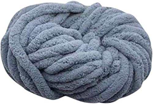 Grobes Chenille-Garn, flauschiges Garn, grobes Woll-Strickset, für Decke, Haustierbett, Puppenteppich, Taschen, Hüte, Kissen (dunkelgrau) von CSXMONEY