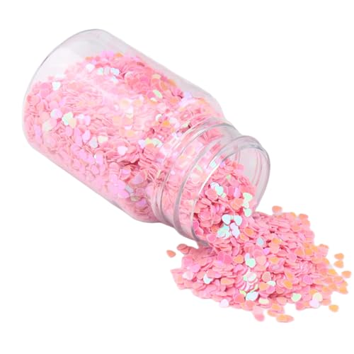 Herz-Pailletten-Konfetti, schillerndes herzförmiges Konfetti, für Nagelkunst-Dekoration, Scrapbooking, 1 Flasche, 3 mm, Rosa von CSXMONEY