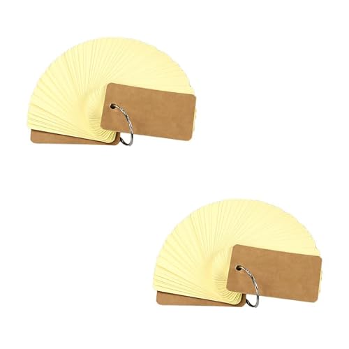 Lash Cards, 2 Pack 50 Revisionskarten, Karteikarten, Mini-Notizblöcke, leere Lernkarten, mit Metallbinderring (Gelb) von CSXMONEY