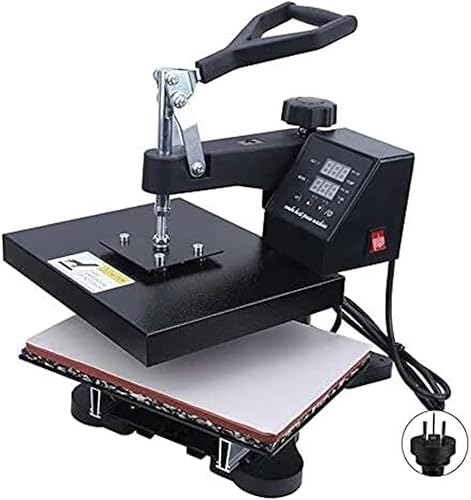 Wärmepresse Transferpresse 600W T-Shirt Hitzepresse Hochdruck Manuelle Doppel Digitalanzeige Wärmepresse Heizplatte von CSYQPDMBDL