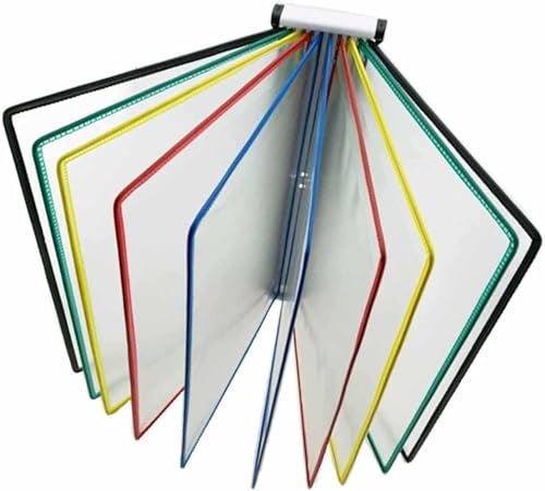 Wandhalterung Referenzsystem, Akten-Organizer for den Schreibtisch, 10 Sichttaschen zur Aufbewahrung und Poster-Flipbook-Anzeige von A4-Dokumenten von CSYQPDMBDL