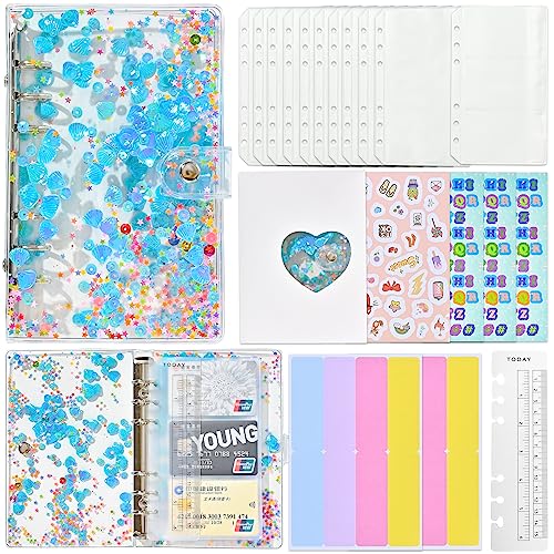 Ordner A6 Budget PVC Umschlag | Planer Portfolio A6 Budget Tasche | Ringbuch für Reise Agenda Haus Büro (blau) von CSZYGZS