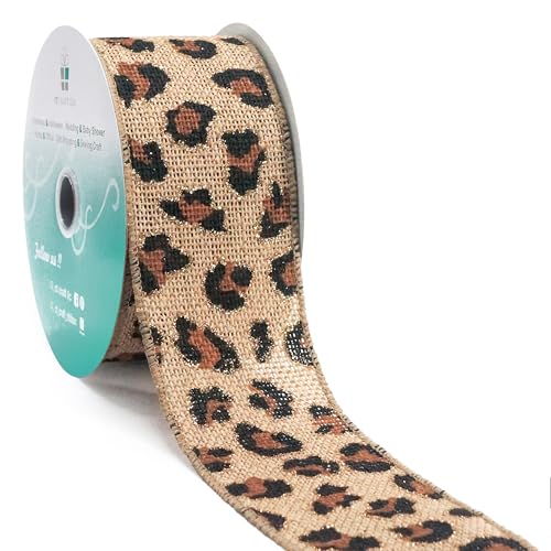 CT CRAFT LLC Jute-Leopardenstoff, Drahtband, 6,3 cm x 9,1 m, Natur mit Schwarz und Bronze, für Weihnachten, Zuhause, Hochzeit, Dekoration, Geschenkverpackung, Baumspitze, Schleife, Kranz, Blumenstrauß CT CRAFT LLC Jute-Leopardenstoff, Drahtband, 6,3 cm x 9,1 m, Natur mit Schwarz und Bronze, für Weihnachten, Zuhause, Hochzeit, Dekoration, Geschenkverpackung, Baumspitze, Schleife, Kranz, Blumenstrauß von CT CRAFT LLC