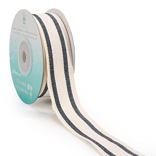 CT CRAFT LLC Natürliches Baumwollband, gestreift, 26 mm x 91 m, dekorativ für Bastelarbeiten und Geschenkverpackungen, elfenbeinfarben/schwarz CT CRAFT LLC Natürliches Baumwollband, gestreift, 26 mm x 91 m, dekorativ für Bastelarbeiten und Geschenkverpackungen, elfenbeinfarben/schwarz von CT CRAFT LLC