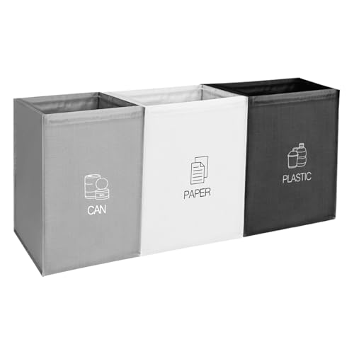 CTDMJ® Wiederverwendbare Recycling-Mülleimer, 3 Packungen, Recyclingbeutel mit Griff, wasserdicht, Recycling-Müllbeutel, Recyclingbox für Küche, Zuhause, Büro von CTDMJ