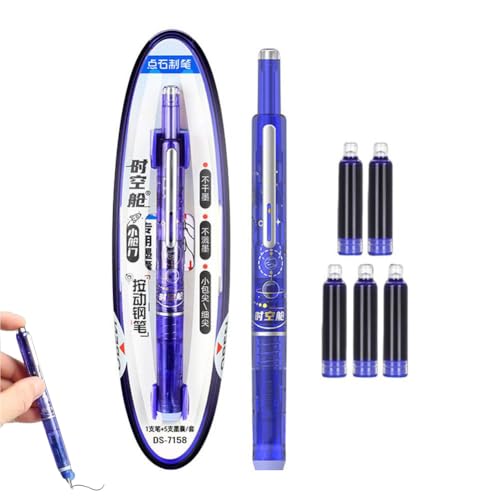 CTDWNT Füllfederhalter, einziehbar, 0,38 mm, blaue und schwarze Tinte, transparenter Schaft, inklusive 5 nachfüllbaren Tintenpatronen, glattes Schreiben, kein Auslaufen, mittlere Feder für CTDWNT Füllfederhalter, einziehbar, 0,38 mm, blaue und schwarze Tinte, transparenter Schaft, inklusive 5 nachfüllbaren Tintenpatronen, glattes Schreiben, kein Auslaufen, mittlere Feder für von CTDWNT