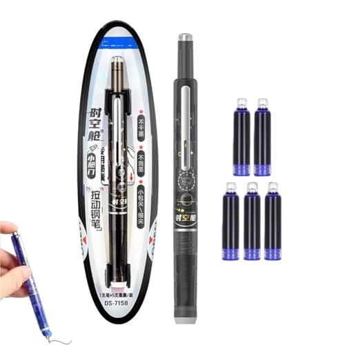 CTDWNT Füllfederhalter, einziehbar, 0,38 mm, blaue und schwarze Tinte, transparenter Schaft, inklusive 5 nachfüllbaren Tintenpatronen, glattes Schreiben, kein Auslaufen, mittlere Feder für CTDWNT Füllfederhalter, einziehbar, 0,38 mm, blaue und schwarze Tinte, transparenter Schaft, inklusive 5 nachfüllbaren Tintenpatronen, glattes Schreiben, kein Auslaufen, mittlere Feder für von CTDWNT