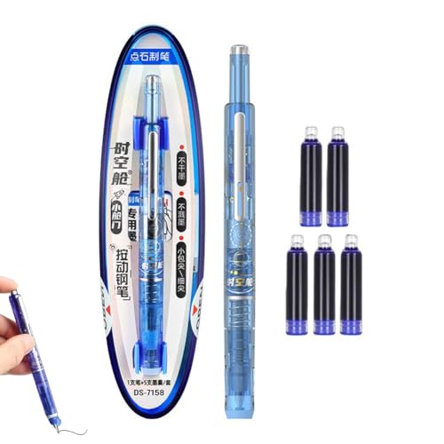CTDWNT Füllfederhalter, einziehbar, 0,38 mm, blaue und schwarze Tinte, transparenter Schaft, inklusive 5 nachfüllbaren Tintenpatronen, glattes Schreiben, kein Auslaufen, mittlere Feder für CTDWNT Füllfederhalter, einziehbar, 0,38 mm, blaue und schwarze Tinte, transparenter Schaft, inklusive 5 nachfüllbaren Tintenpatronen, glattes Schreiben, kein Auslaufen, mittlere Feder für von CTDWNT