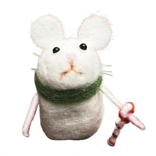 CTDWNT Halloween-Maus mit Kürbis, niedliche Filz-Mäuse-Figur für Halloween und Weihnachten, Nadelfilz-Kürbis-Tierdekoration, Kürbis-Maus-Sammelfigur (B) von CTDWNT
