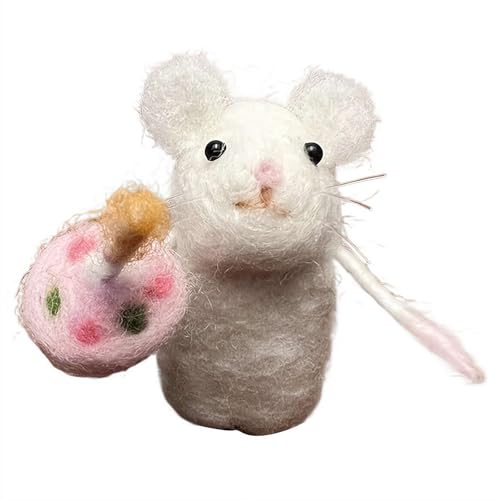 CTDWNT Halloween-Maus mit Kürbis, niedliche Filz-Mäuse-Figur für Halloween und Weihnachten, Nadelfilz-Kürbis-Tierdekoration, Kürbis-Maus-Sammelfigur (C) von CTDWNT