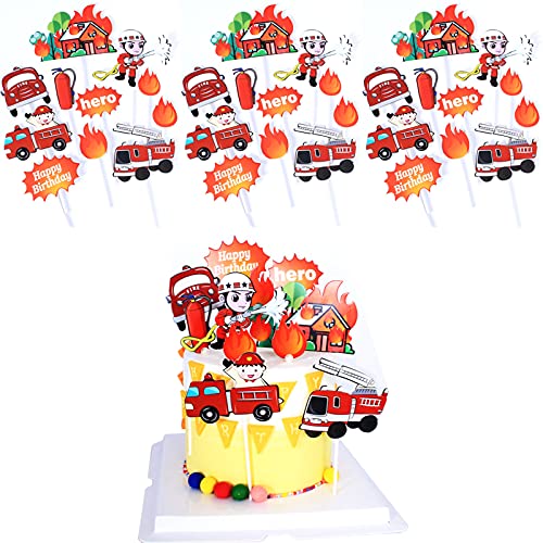 44 Stücke Feuerwehrmann Kuchen Topper, Feuerwehrauto Cake, Happy Birthday Cake Topper, Geeignet für Kindergeburtstage 44 Stücke Feuerwehrmann Kuchen Topper, Feuerwehrauto Cake, Happy Birthday Cake Topper, Geeignet für Kindergeburtstage von CTForest