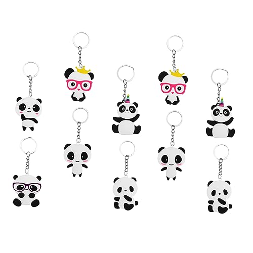 CTIRCHIU 10Stücke Dekorative Panda Schlüsselanhänger Süße Cartoon Panda Schlüsselringe für Taschen Dekoration und Langlebig und Praktisch von CTIRCHIU