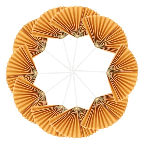 CTIRCHIU 16 Stück Teiliges Cupcake Topper Papierfächer Goldfarben Dekorativ für Geburtstag Hochzeitstorte Party Tortendeko Kreative Kuchenaufleger von CTIRCHIU