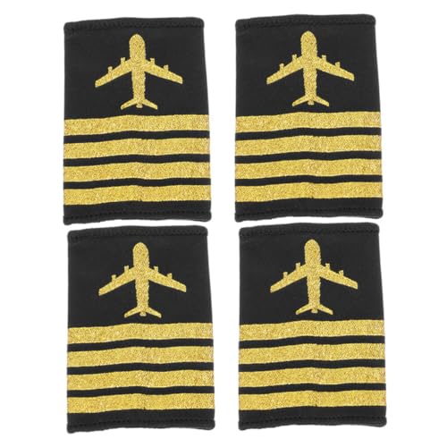 CTIRCHIU 2 Paare Flugpilot Schulterklappen mit Streifen Professionelle Epauletten für Kapitäne und Kostümzubehör für Bühnenaufführungen und Cosplay CTIRCHIU 2 Paare Flugpilot Schulterklappen mit Streifen Professionelle Epauletten für Kapitäne und Kostümzubehör für Bühnenaufführungen und Cosplay von CTIRCHIU